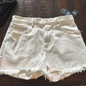 NWT Abercrombie & Fitch high rise White Jean Shorts CURVE 4inch 10/30